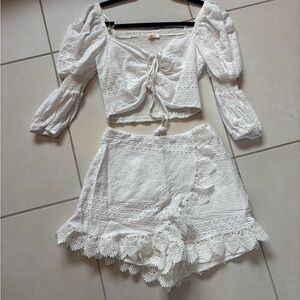 White Lace Two-Piece Set